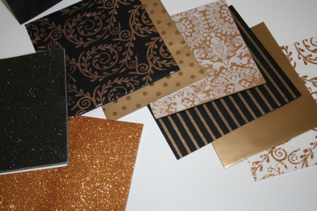 Glittering card and paper